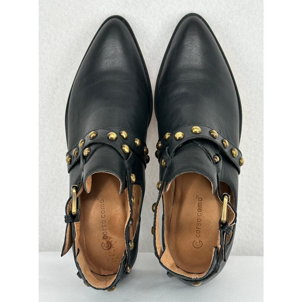 Corso Como Doon Leather Studded Side Buckle Strap Flat Heel Ankle Boots 10M - Picture 5 of 8